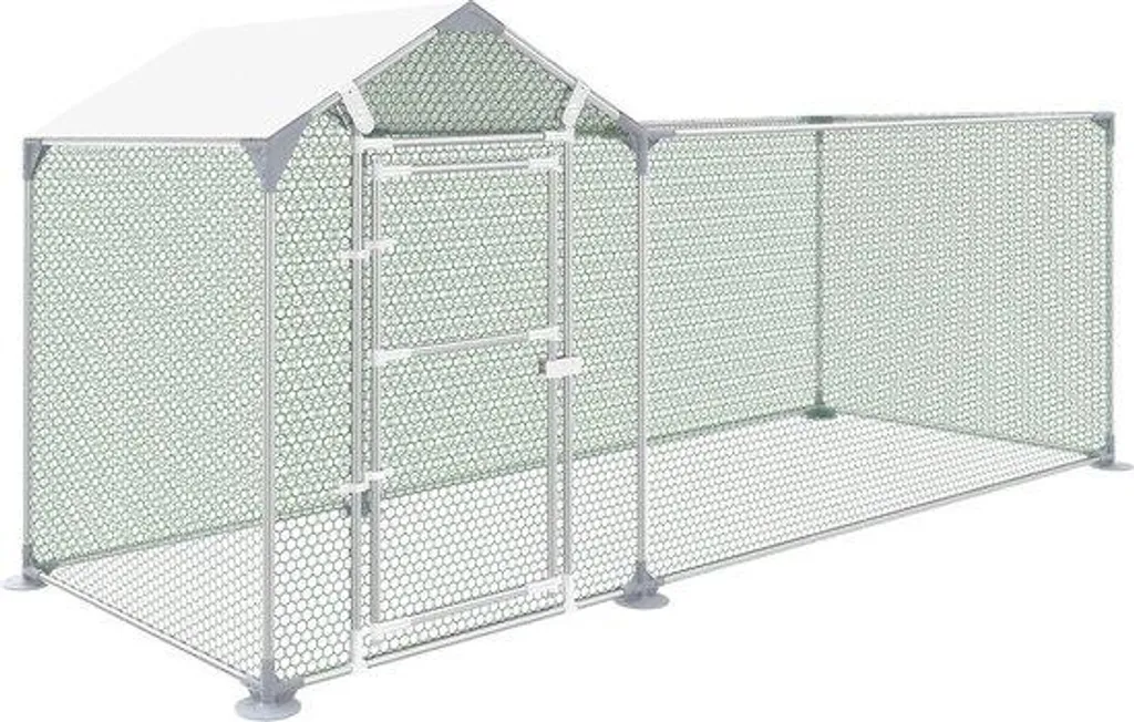 Enclos pour petits animaux en métal 3 x 1 m avec pare-soleil amovible
