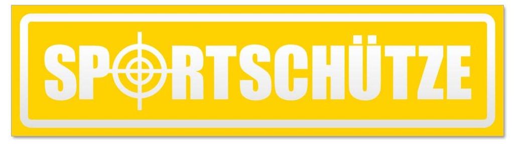 Kiwistar - Autoaufkleber - Gelb - 30 x 8 cm - Sportschütze invertiert - Hinweis Aufkleber Sticker für Auto, Kfz, Fahrrad, PKW, LKW