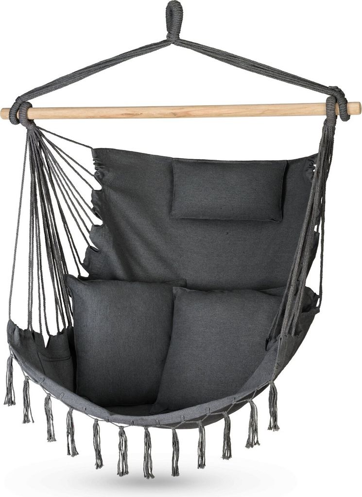 Outtec® Hängesessel mit 3 Kissen - 100x130x75cm, bis 140 kg Produktbild 