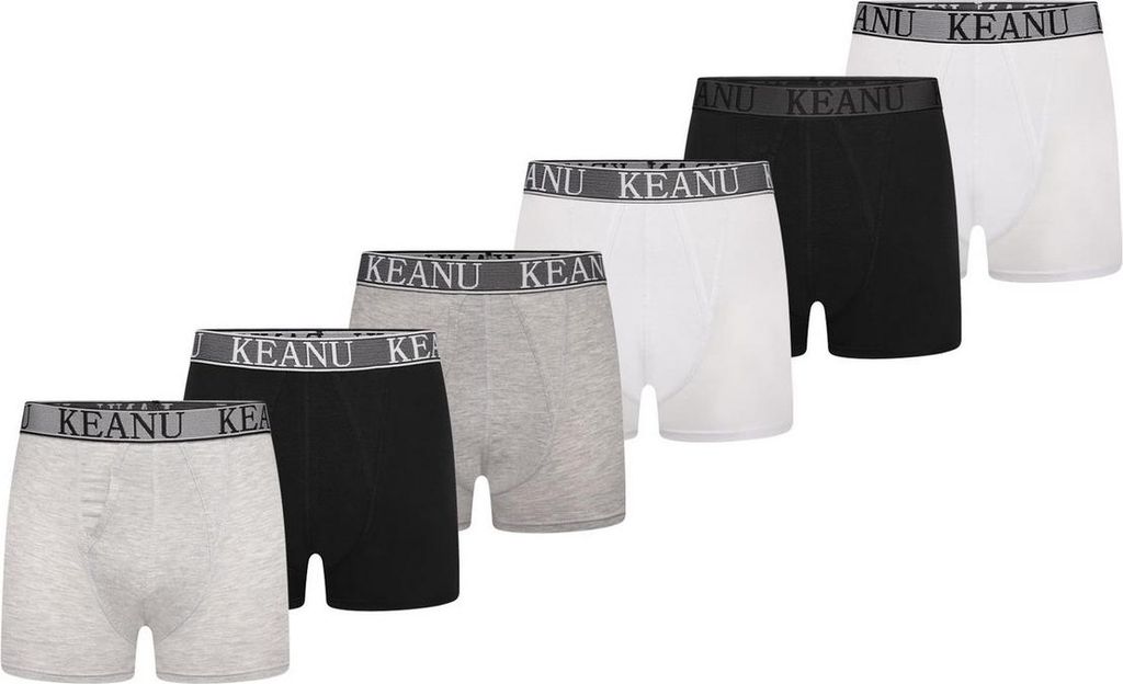 Keanu - Boxershorts für Herren (6er-Pack) TC478 (L) (Schwarz/Blau/Weiß/Grau)