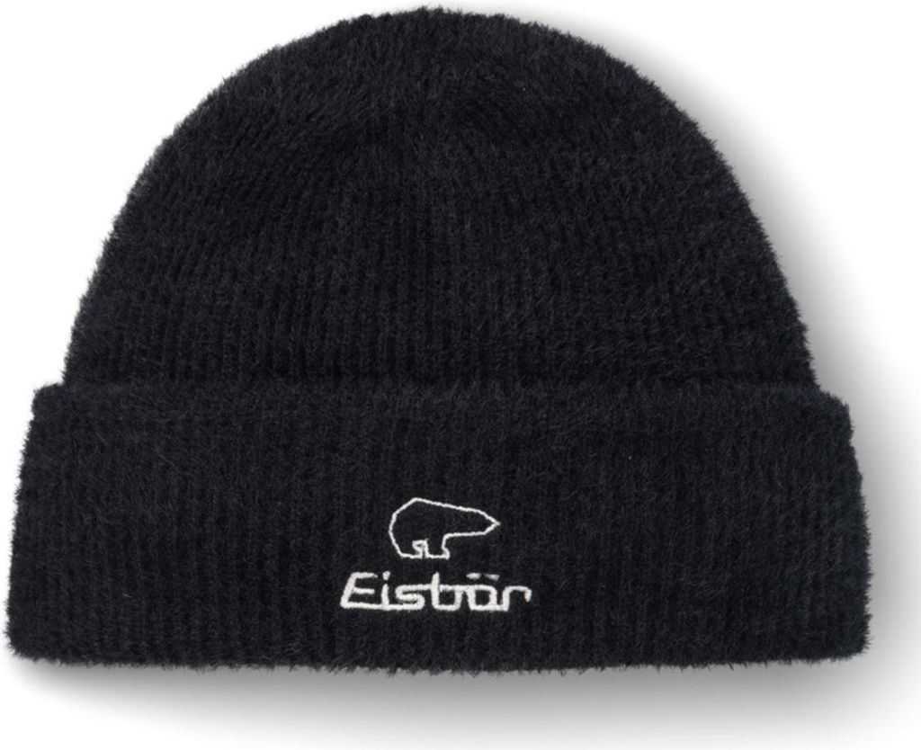 EISBÄR Mana flauschige Damen Mütze mit Logo Print schwarz