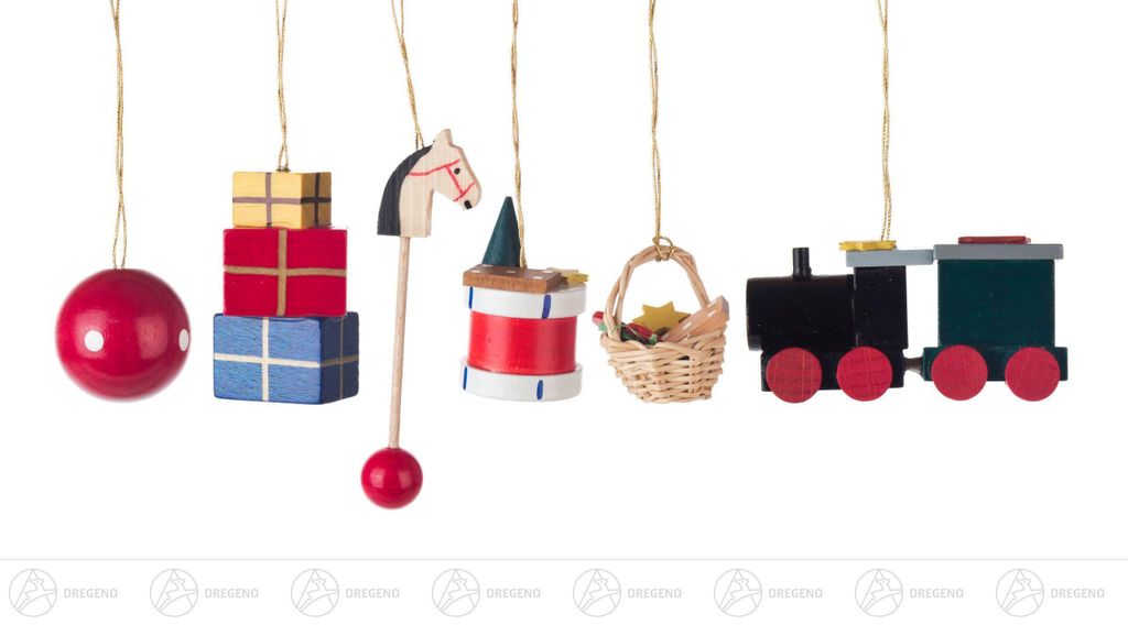 Baumschmuck Behang Spielzeug (6) Breite x Höhe x Tiefe 2,5 cmx3,5 cmx2,5 cm NEU