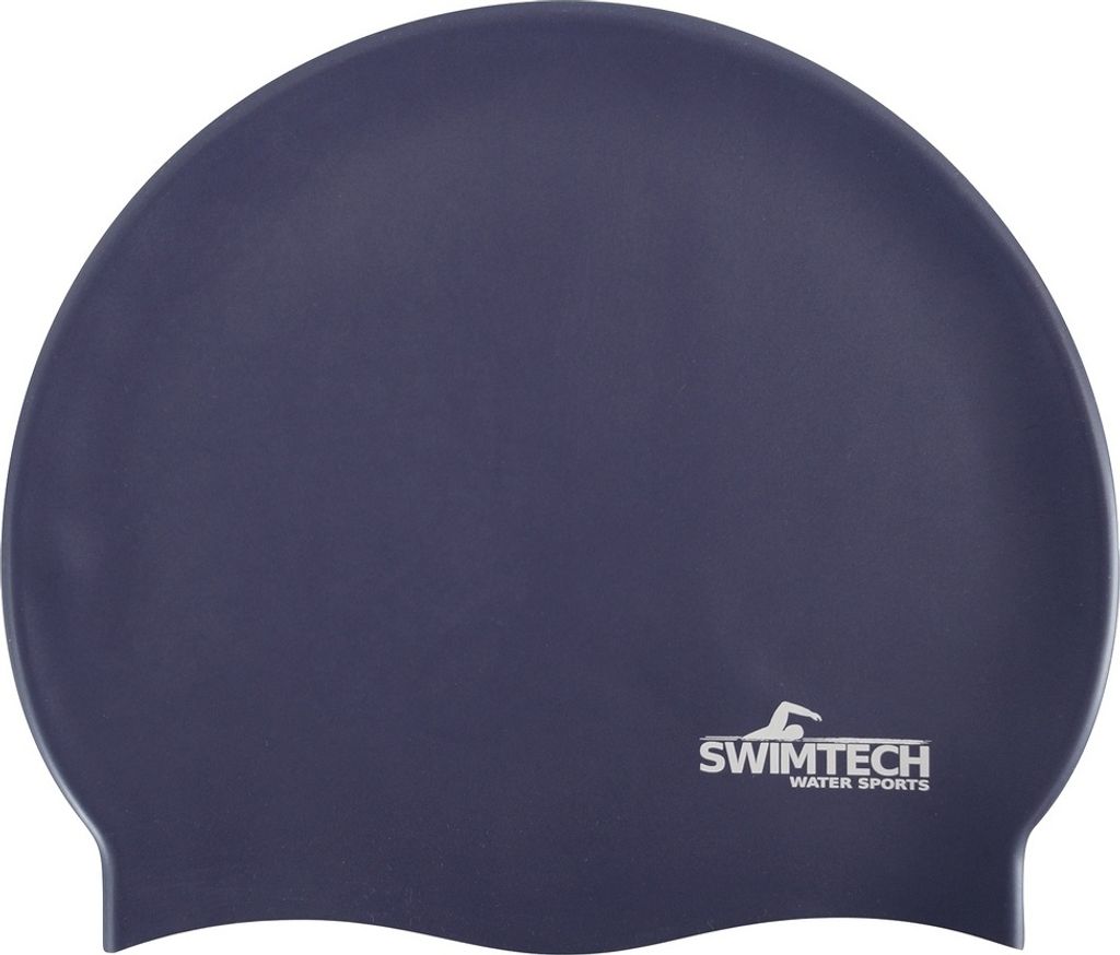 SwimTech Unisex Silikon-Badekappe für Erwachsene RD265 (Einheitsgröße) (Marineblau)