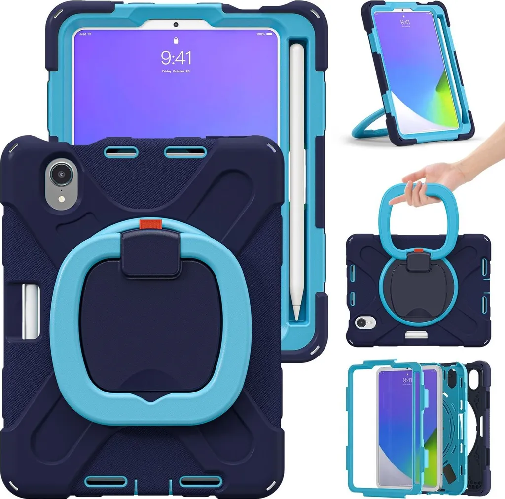 Cover iPad Mini 2024 / 6 Outdoor Blu Hybrid Shockproof 360°