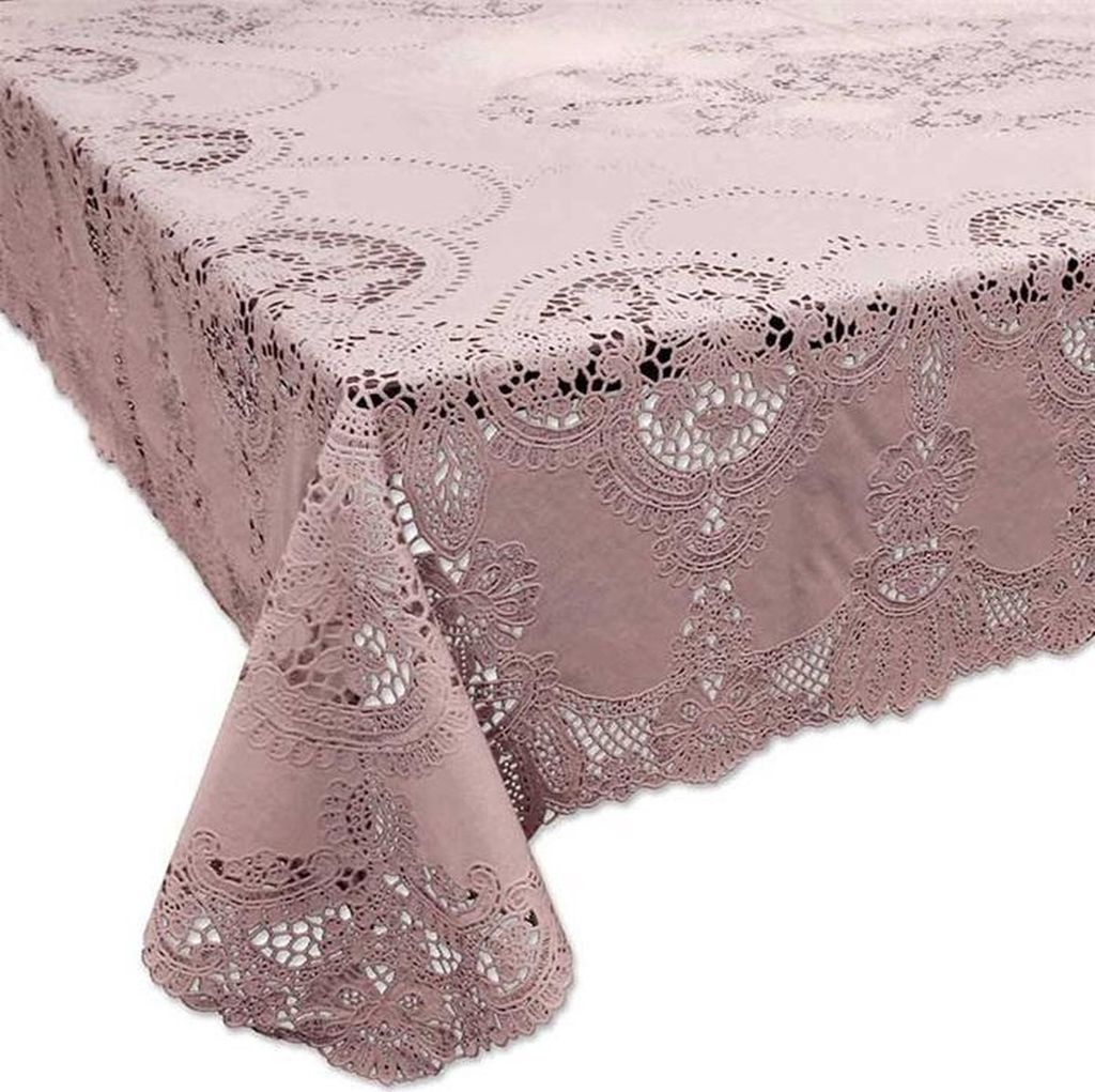 Unique Living - Tischdecke - Indoor und Outdoor - Amira - Vinyl - 137x180cm - altrosa
