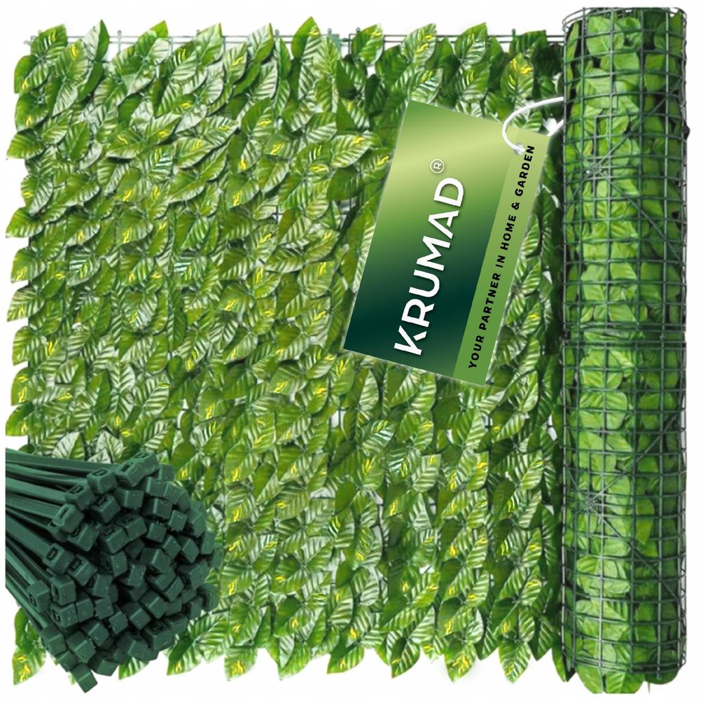 KRUMAD Sztuczny żywopłot z bluszczu Parawan ochronny 300 x Zdjęcie produktu 