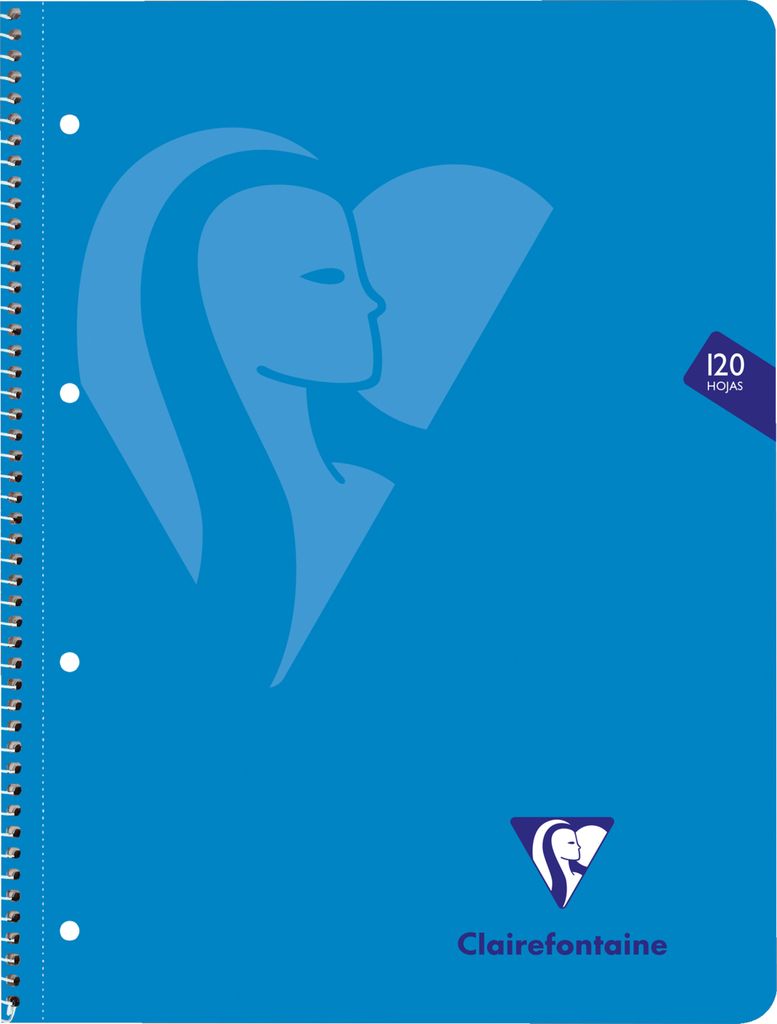 Clairefontaine 5x Collegeblock A4+, 120 Bl 90g, kariert gelocht Sortiert 598753C