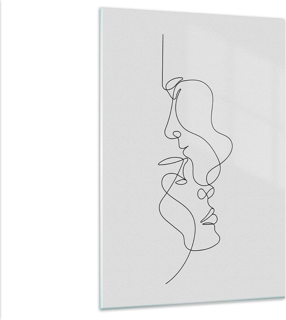 Bilder auf glas - Einteilig - Stück Linear Paar - 80x120cm - Glasbilder - Wandbilder - Bilder - zum Aufhängen bereit - Wanddekoration aus Glas - ...