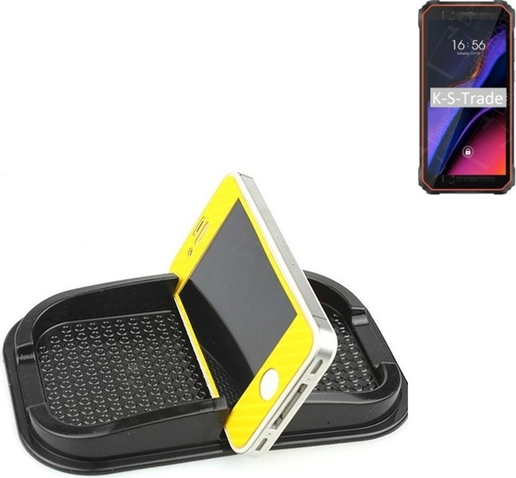 K-S-Trade Auto Anti Rutsch Matte Smartphone-Halter kompatibel mit Blackview Oscal S60 Haft Pad Armaturenbrett Handy-Halterung Silikon