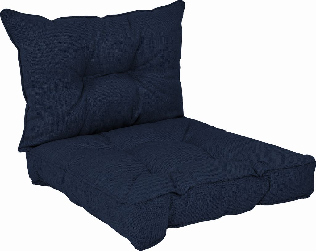 POKAR Loungekissen Sitzkissen Sitzauflagen Stuhl Stuhlkissen für Stuhl, Farbe:Dunkelblau, Size:2er Set (60x60 + 60x40)