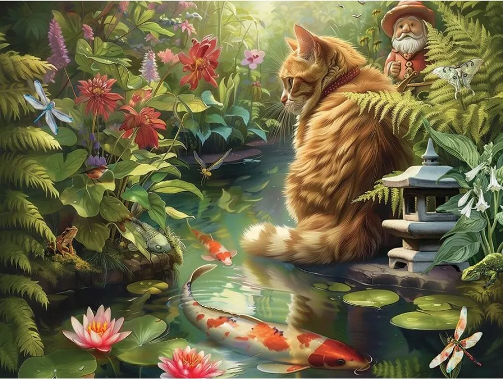 Puzzle Cobble Hill Koi Cat 275 pièces Easy Handling pour la famille