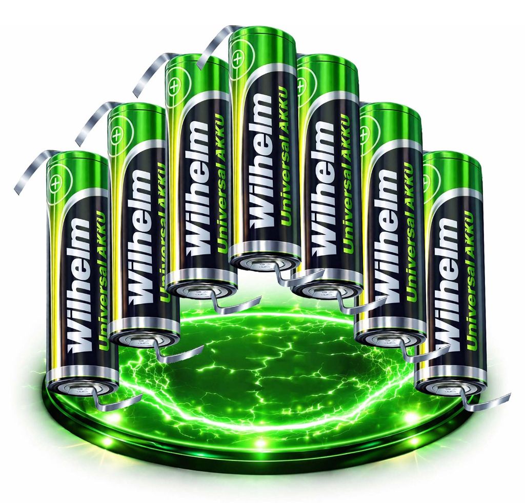 7 x AA Mignon AKKU LÖTFAHNE Z-Form Z Wilhelm Universal Batterien wideraufladbar 1,2 V HR6