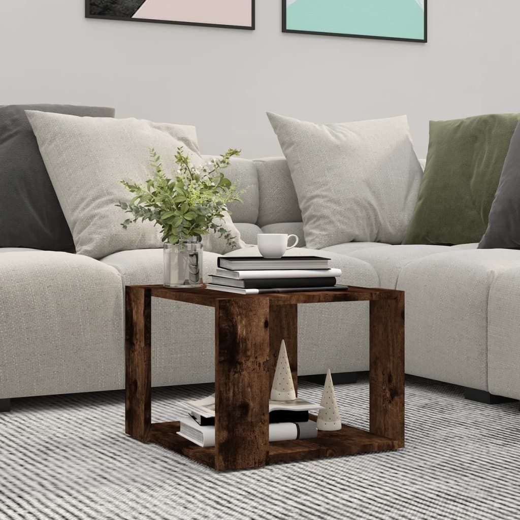 Maison Exclusive - Couchtisch Räuchereiche 40x40x30 cm Holzwerkstoff