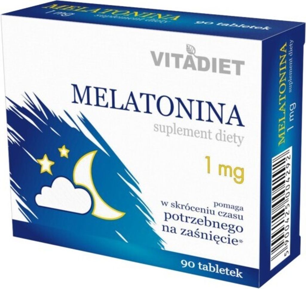 Vitadiet Melatonin 1 mg 90 Tab. Ruhiger Schlaf Produktbild 