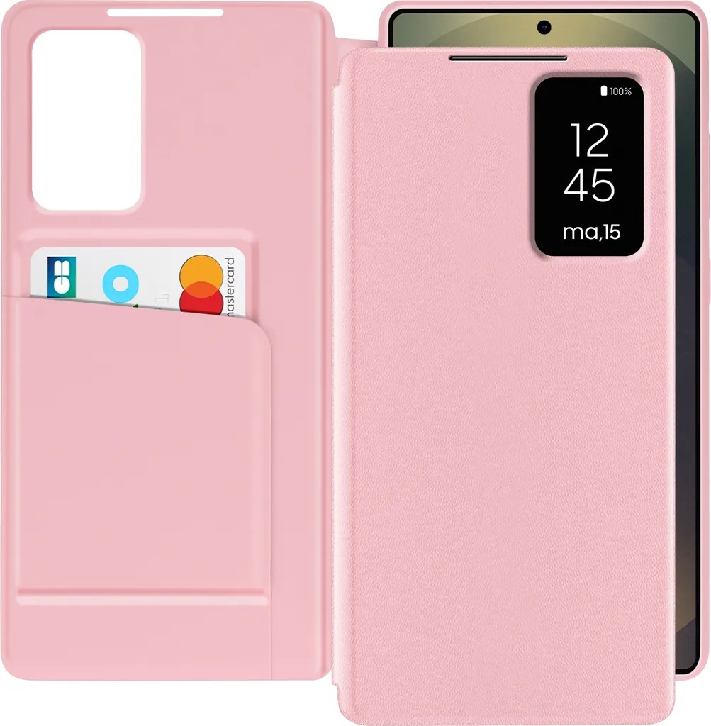 Avizar Custodia Portafoglio Samsung S25 Ultra Finestra Smart Rosa