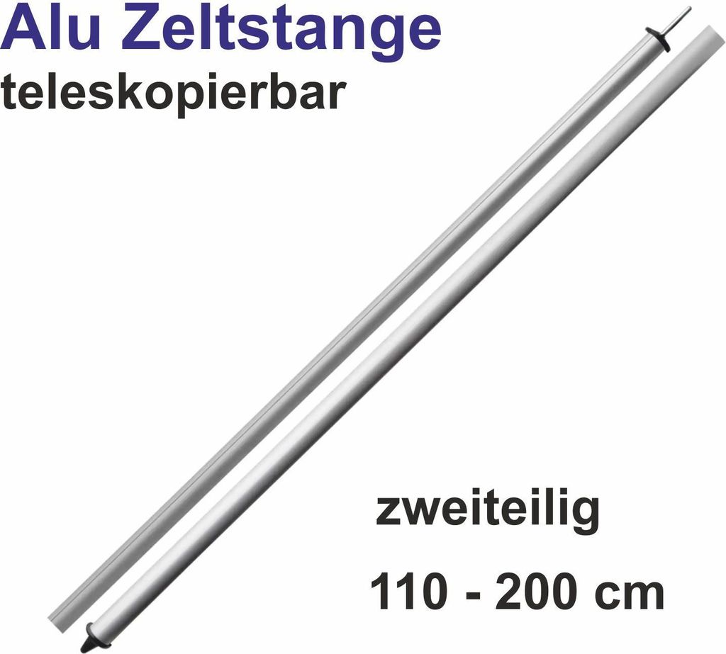 Alu Zeltstange 110-200 cm Teleskop Aufstellstange für Zelt Produktbild 