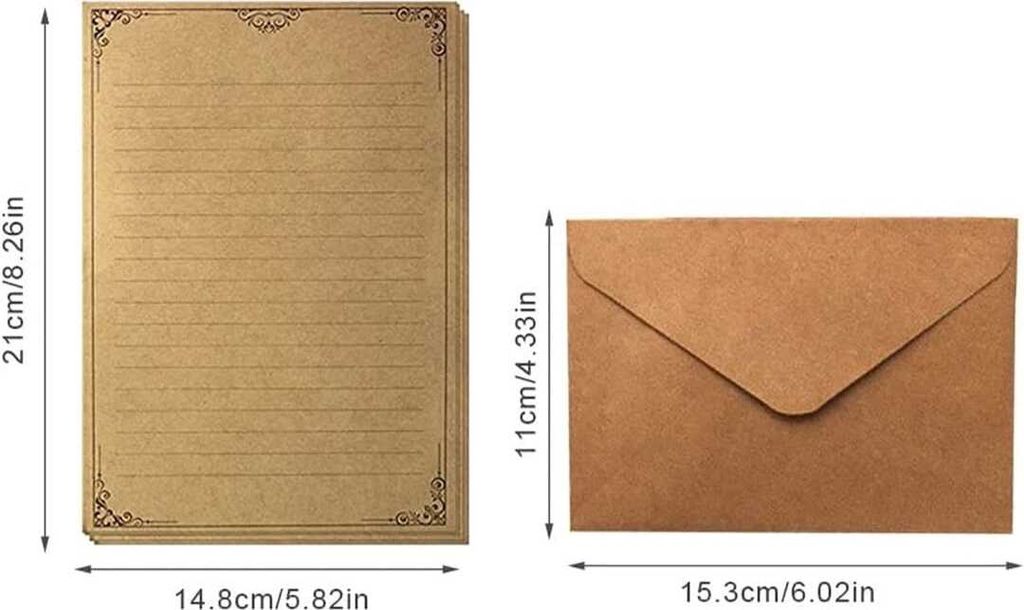 60 Stücke Vintage Schreiben Briefpapier und Umschläge Set Produktbild 6
