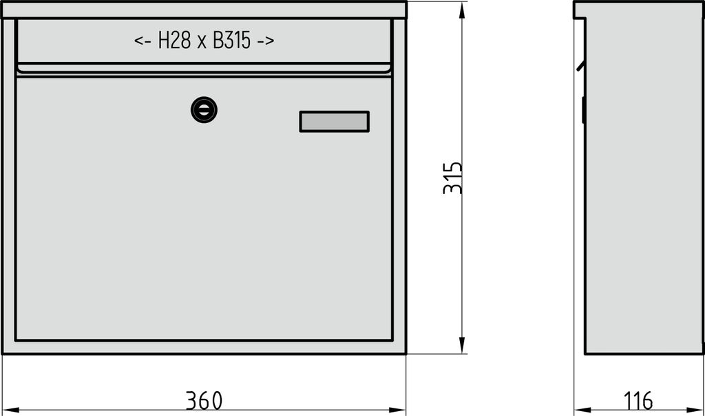 BASI - Briefkasten - SET - 4x BK 360M - Stahl matt Produktbild 3