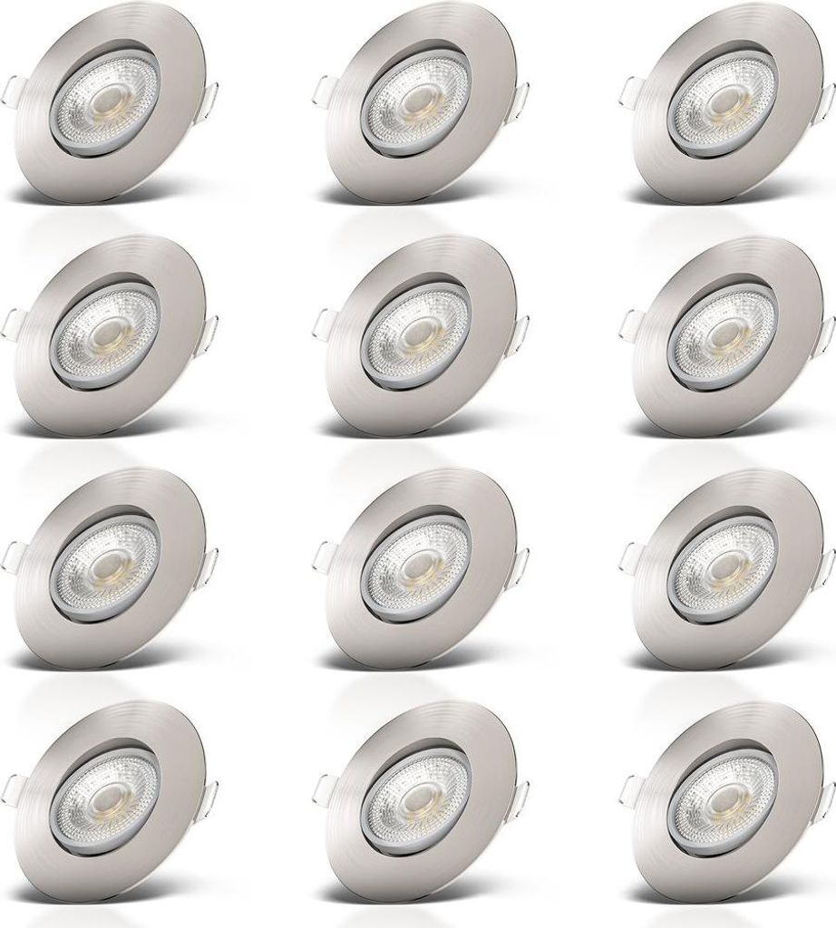 A grid of 12 identical recessed LED spotlights, arranged in four rows of three.