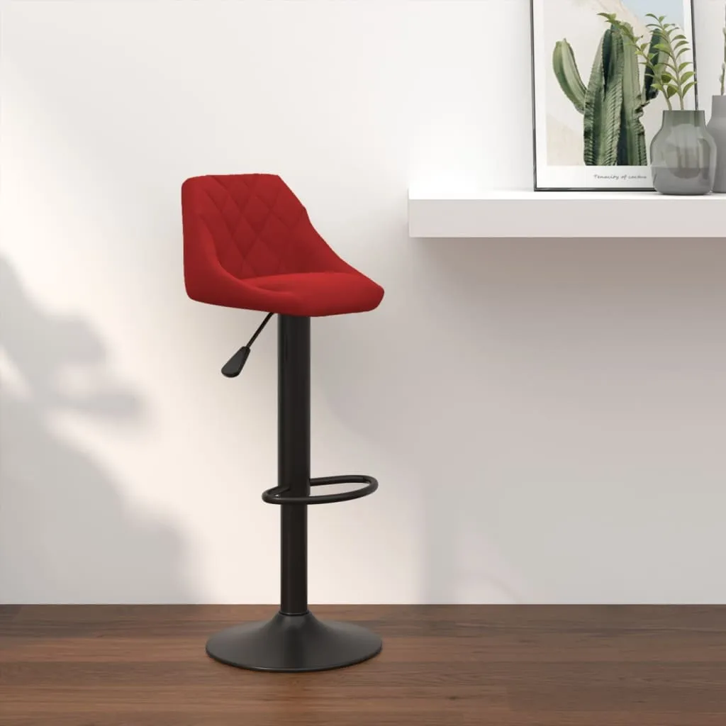 Sgabello da Bar in Velluto Rosso Vino: Seduta Vintage Design Elegante - 2