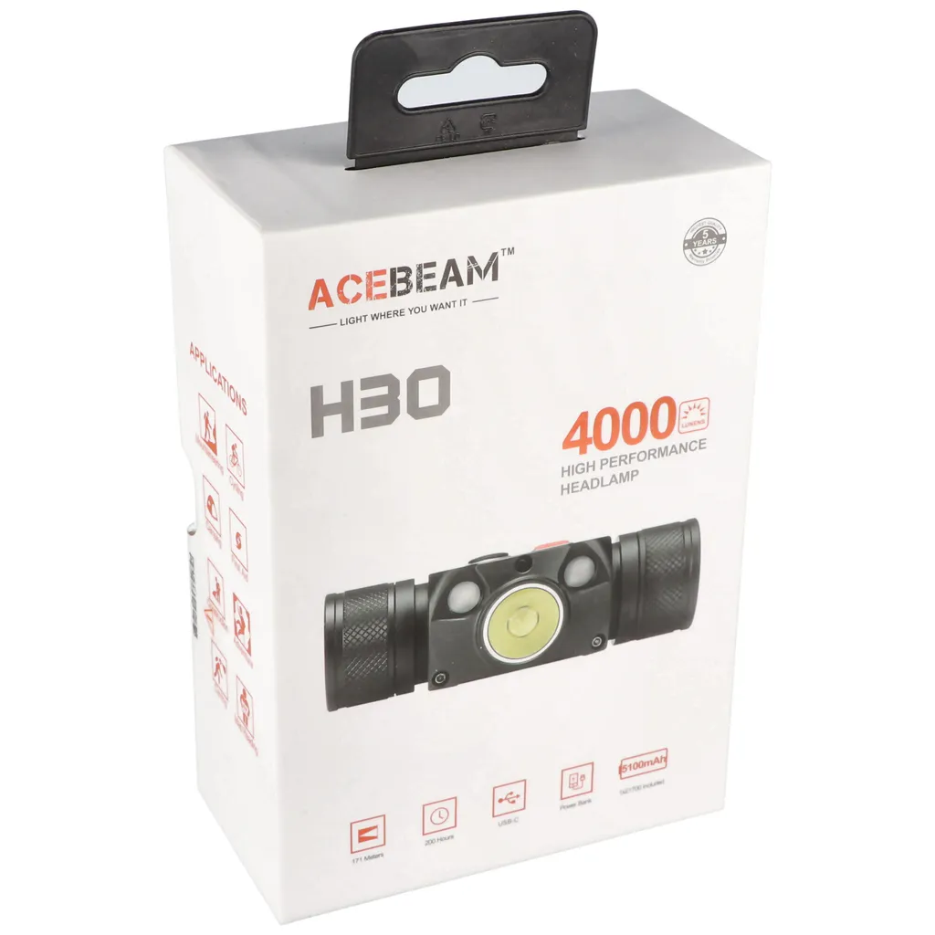 AceBeam H30 R+G Frontale Rechargeable pour ne Plus Manquer d'Énergie