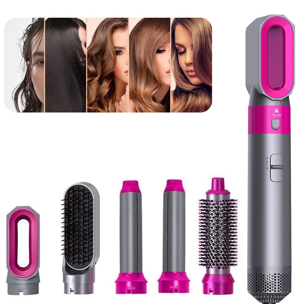 Warmluftbürste,5 in1 Hairstyler für Locken, Volumen, Glätten und Trocknen,1000W Rundbürstenföhn,Föhnbürste 3 Stufen,inkl. Organizer für Auf...