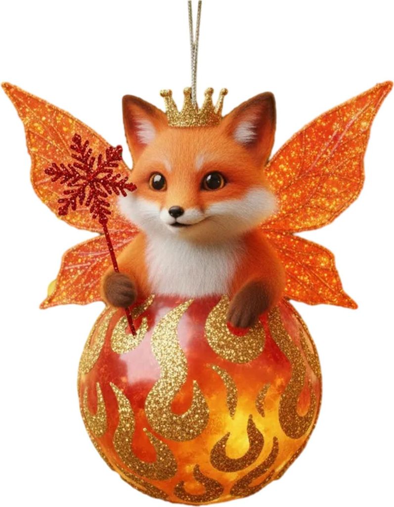 Weihnachtsschmuck mit Tiermotiven, 2D-Acryl-Wildtiere auf Kugel, zum Aufhängen für den Weihnachtsbaum, die Weihnachtsfeier oder als Dekoration f...