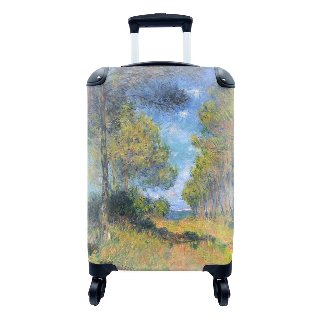 MuchoWow Koffer Handgepäck Trolley Rollkoffer Kleine Reisekoffer mit 4 Rollen - Weg bei Varengeville - Gemälde von Claude Monet - Cabin Size < ...