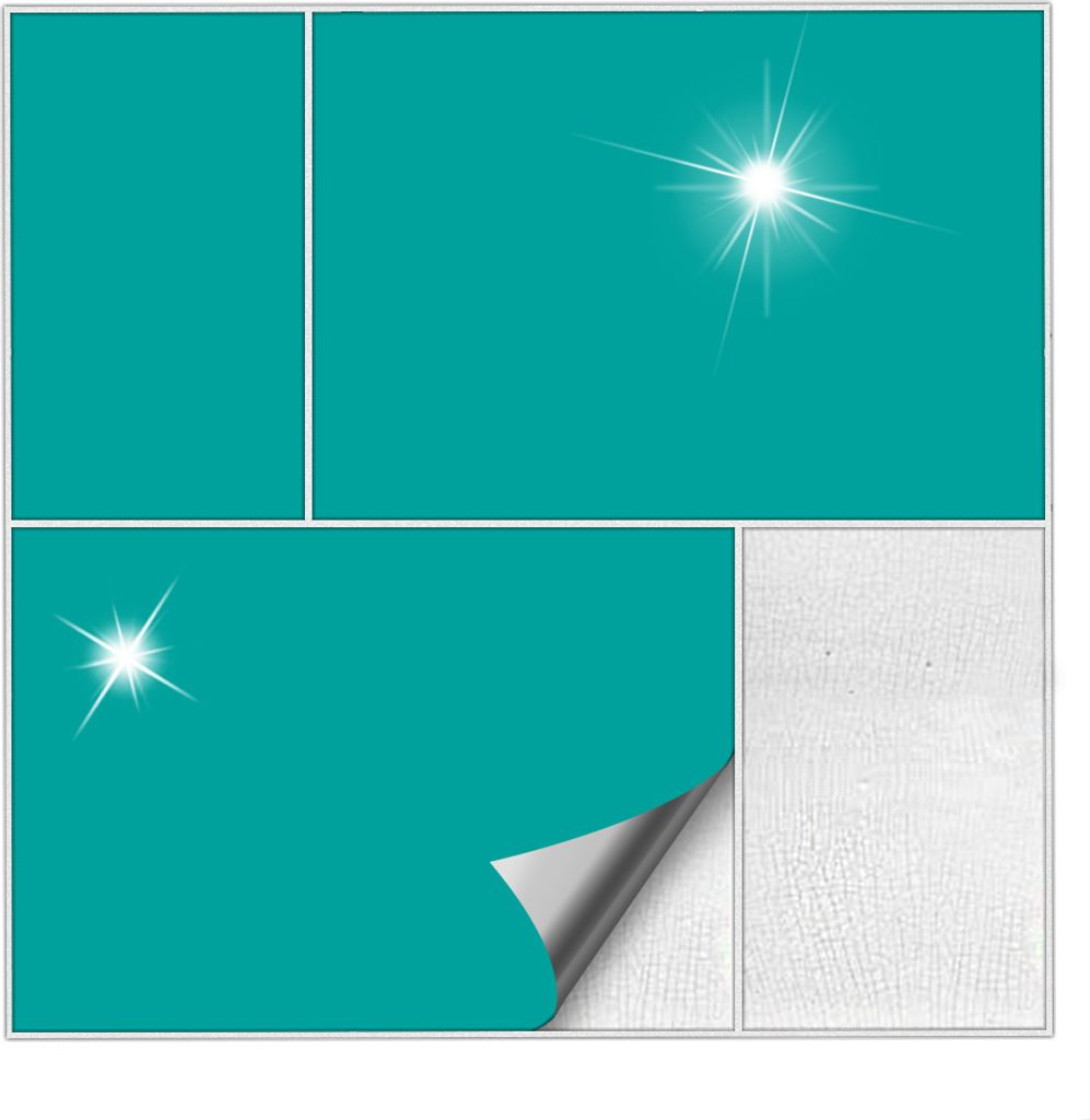 Fliesenaufkleber Für Bad, Küche etc Türkis 54 glänzend 14,7 x 19,7 cm 10 Stück