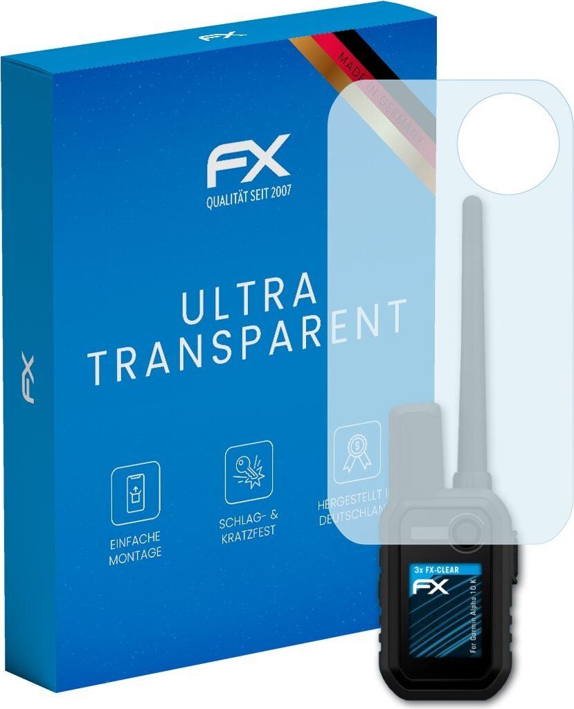 atFoliX FX-Clear 3x Schutzfolie kompatibel mit Garmin Alpha 10 K Displayschutzfolie