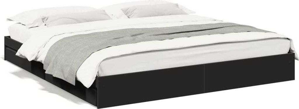 Maison Exclusive - Bettgestell mit Schubladen Schwarz 200x200 cm Holzwerkstoff