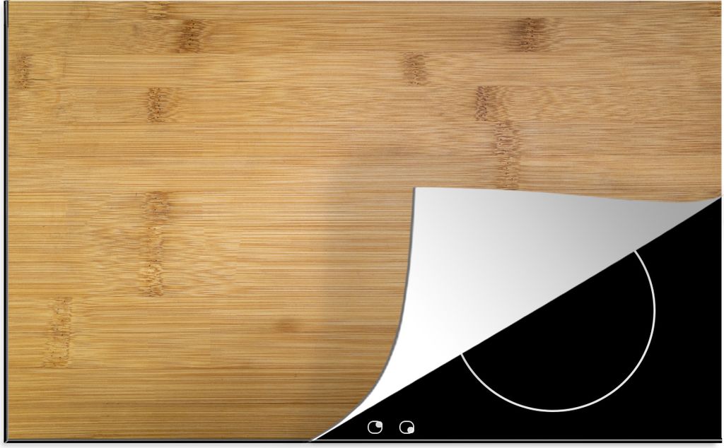 KitchenYeah Herdabdeckplatte Die Holzstruktur eines Küchenschneidebretts , 81x52cm, Küche Deko, Glaskeramikkochfeld Herdabdeckung, Abdeckplatte...