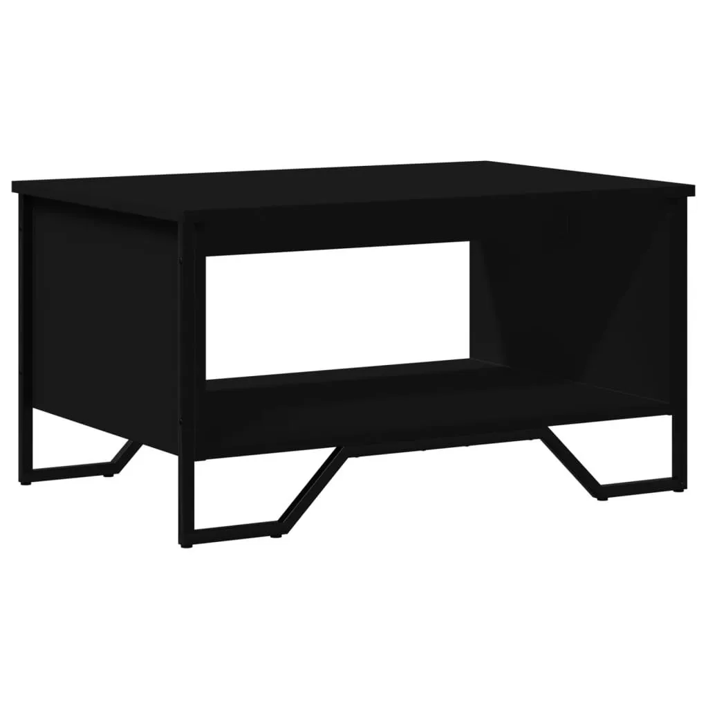 Tavolino da Salotto SYFAX Nero in Legno Multistrato - 75x51x40 cm