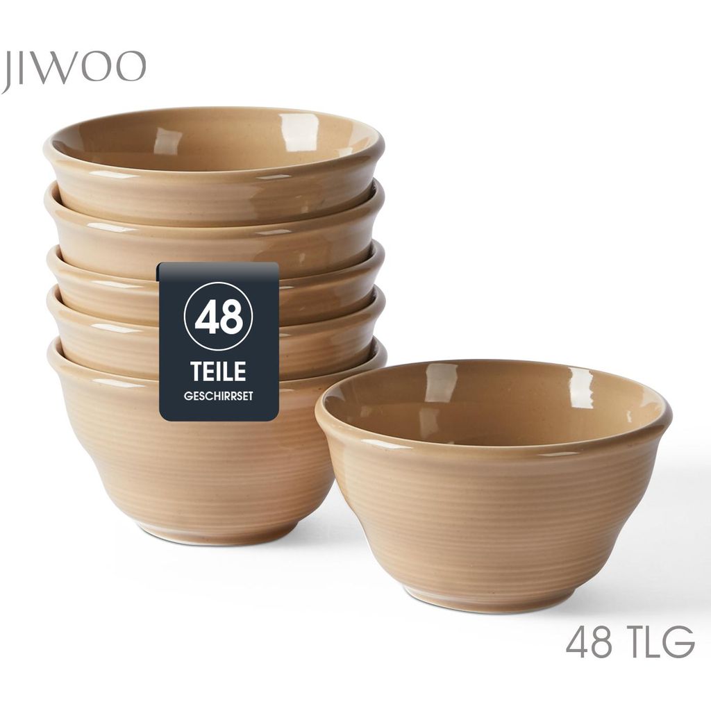Schale set 48er Ø11,7cm Keramik Eisschale Müslischale Frühstücksschale Snackschalen Schalen für 48 Personen Bowl Mikrowellen- und Spülmaschin...