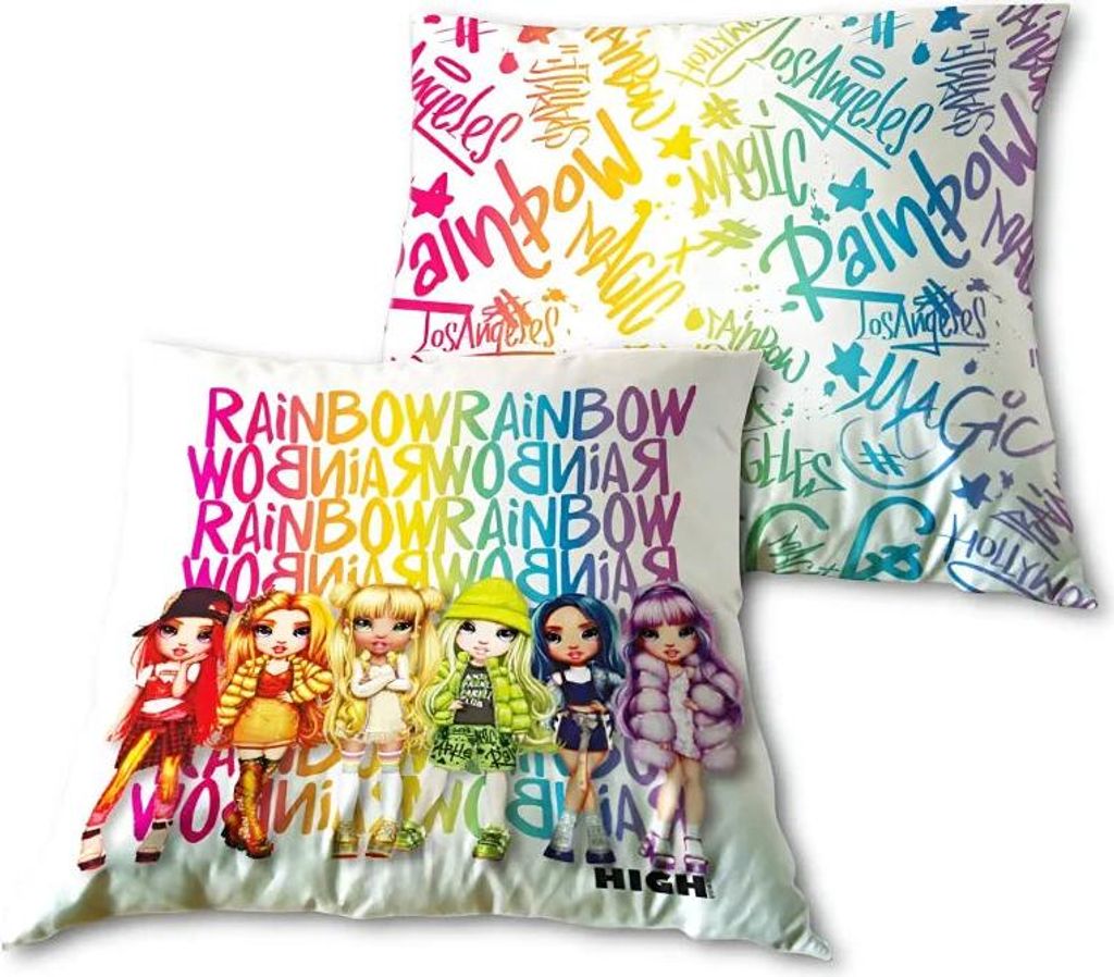 Rainbow High Mädchen Velours Kissen Dekokissen Cushion 40x40 cm