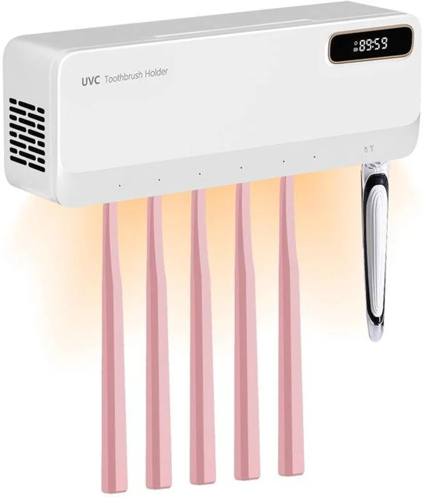 Stérilisateur de Brosse à Dents Mural avec 7 Modes et 3 Intensités UV