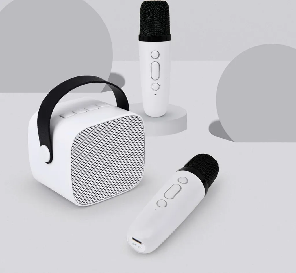 Set Karaoké Famille Enceinte Bluetooth 5W et 2 Micros sans fil pour Fête