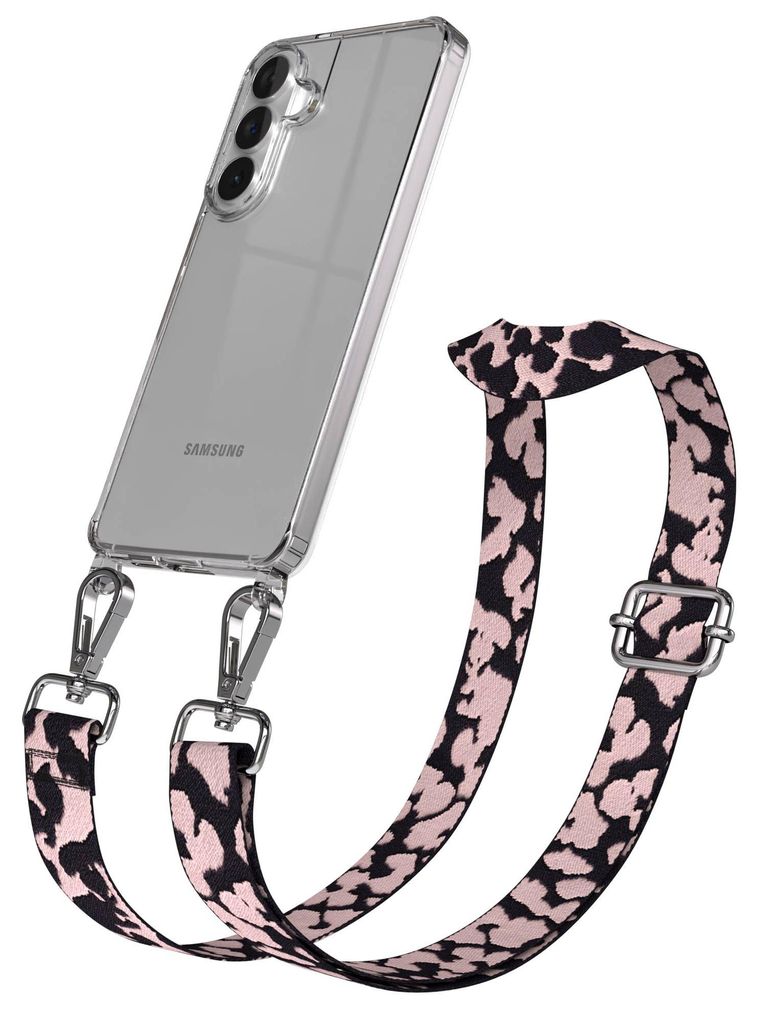 EAZY CASE Handykette - Verstellbarer Trageriemen kompatibel mit Samsung Galaxy S26 Plus, Handykordel mit transparenter Silikon-Hülle, Karabiner Si...