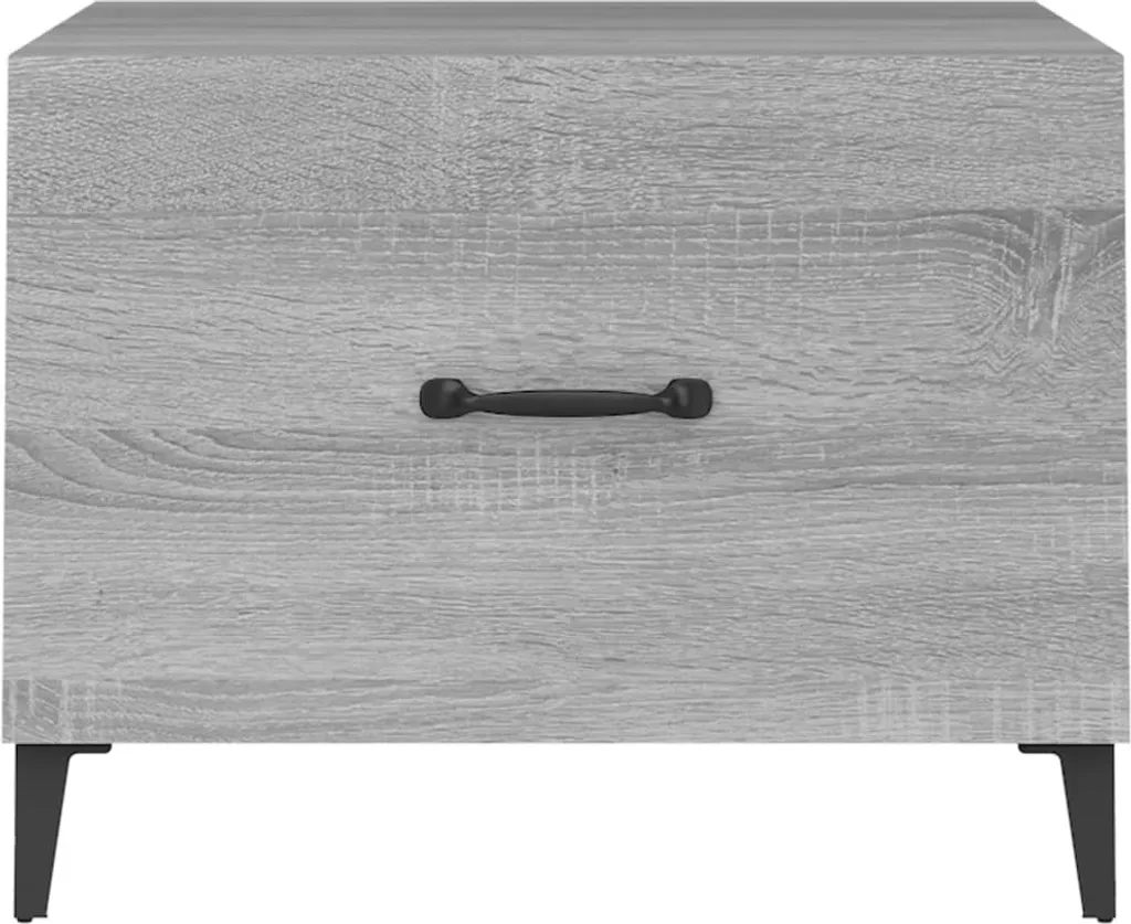 Tavolini con gambe in metallo 2 pz. Grigio Sonoma 50x50x40 cm - 7