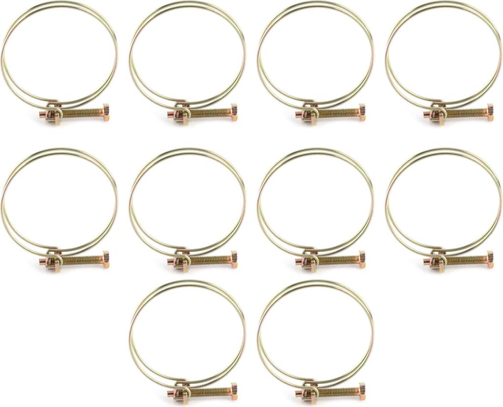 Doppelschlauch-Schlauchschelle mit Schneckengetriebe, Rohrschelle, Ring für Sanitärinstallationen (52 mmšC57 mm)