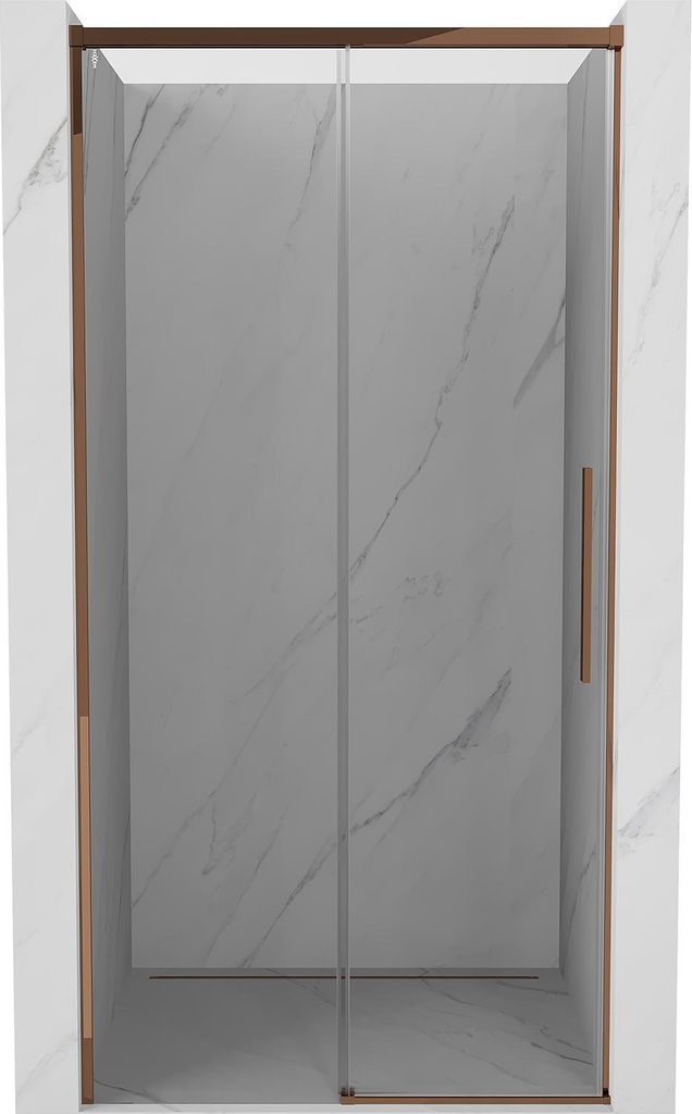 Mexen Rox Schiebetür Duschwand 110 cm, transparent, Roségold - 8C2-110-000-60-00