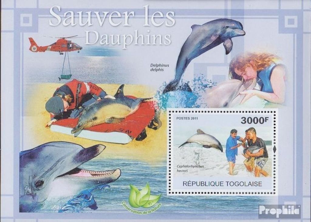 Briefmarken Togo 2011 Mi Block580 (kompl.Ausg.) postfrisch Schutz der Wale