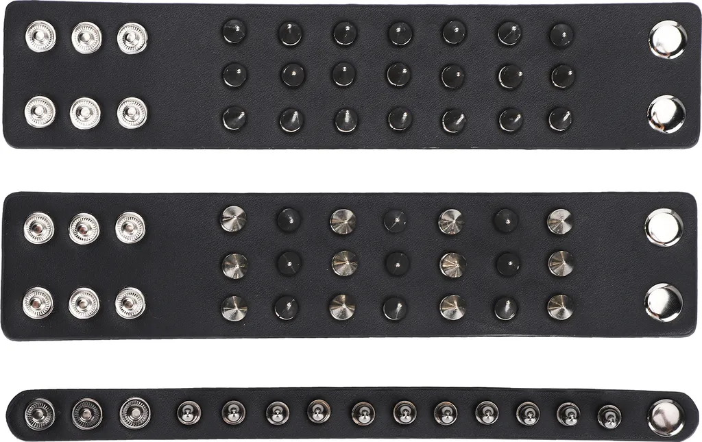 Bracciale Biker Pelle e Borchie - Bracciale Retrò Metallo Pesante
