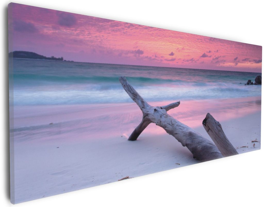 Wallario Premium Leinwandbild Abendhimmel bei Sonnenuntergang in Größe 30 x 75 cm