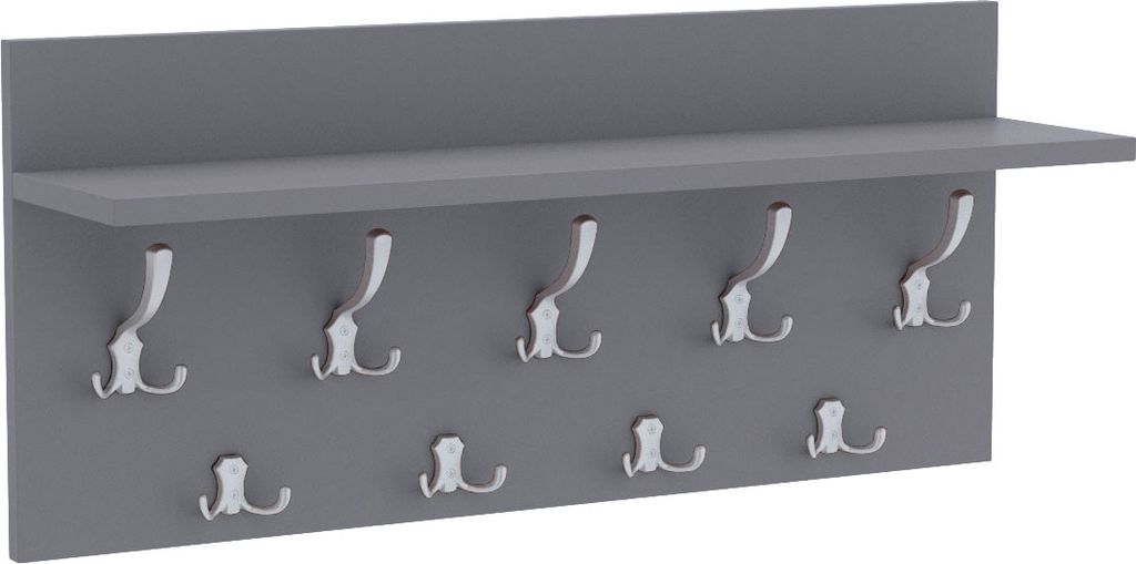 AKKE Light Graphite Horizontaler Garderobe VERTI - ALU haken BxH: 70x40 cm