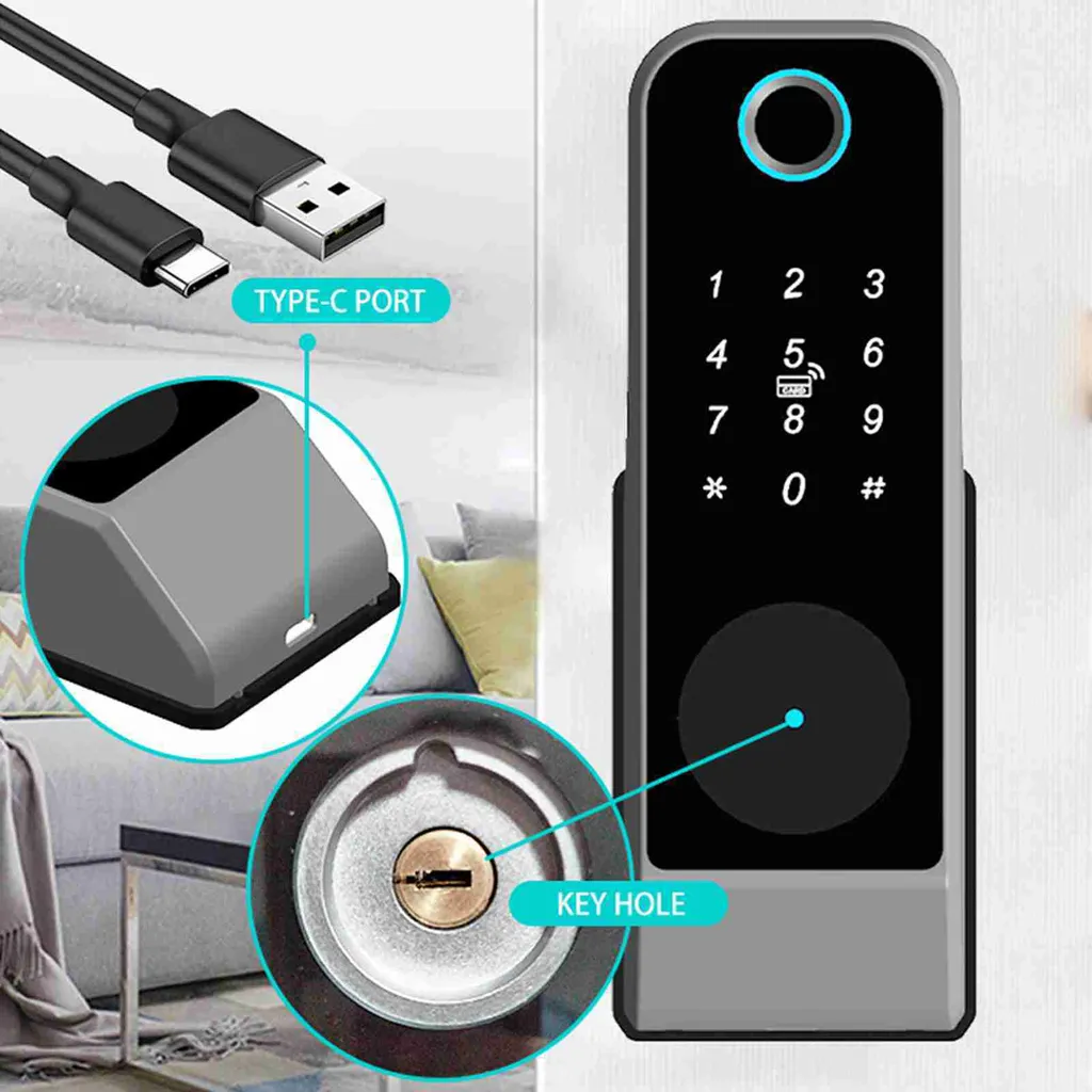 Serrure de porte intelligente à empreinte digitale et code - Modèle X5