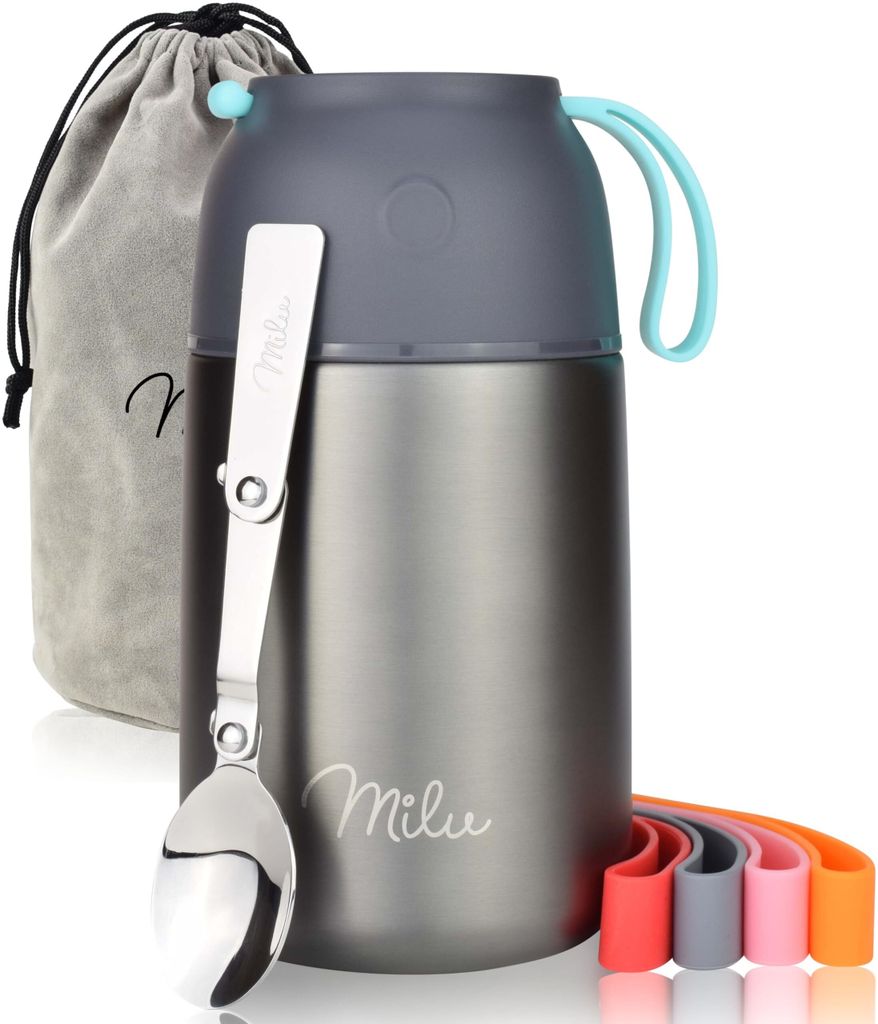 Milu Lunchbox-Set grau (9-tlg.) 650 ml