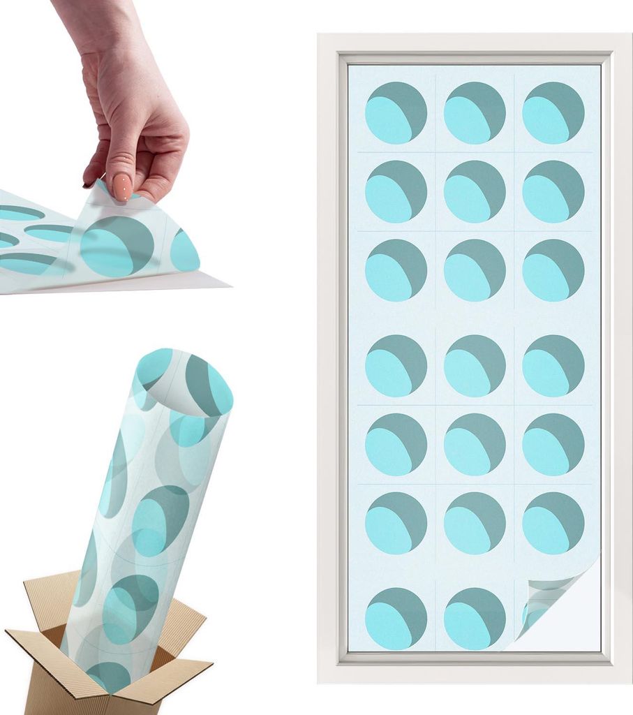 Buntglasfolie für Fenster – 116x50 cm – Stained-Glass-Fensterfolie, dekorativ & blickdicht – Selbstklebende Glasdekorfolie im Buntglas-Desig...