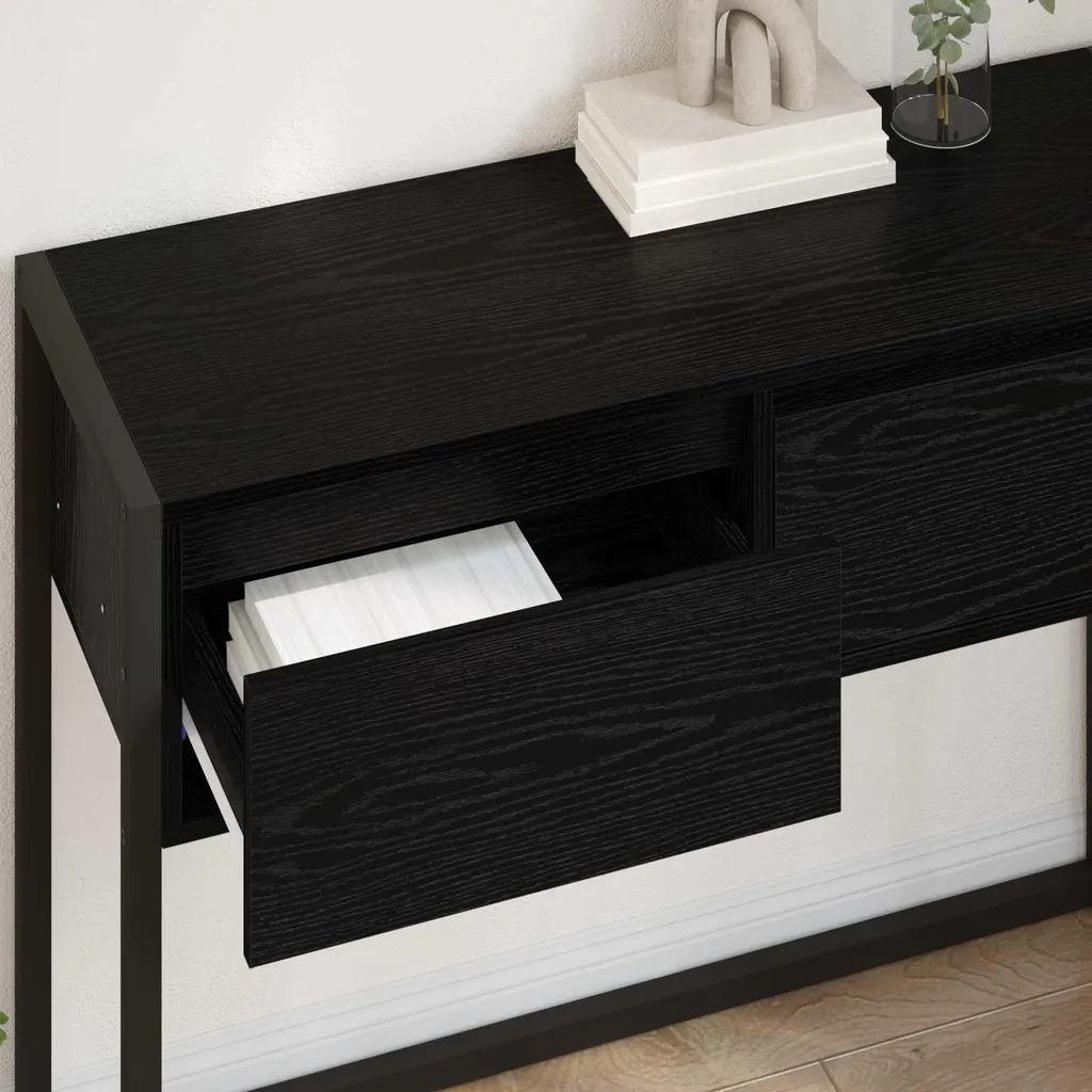 vidaXL Mobile Tavolino Nero 100x36x75 - Praticità e Stile - 4