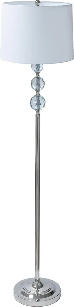 Lampada Terra Relaxdays Cristallo E27 - Piantana 151cm Organza Grigio